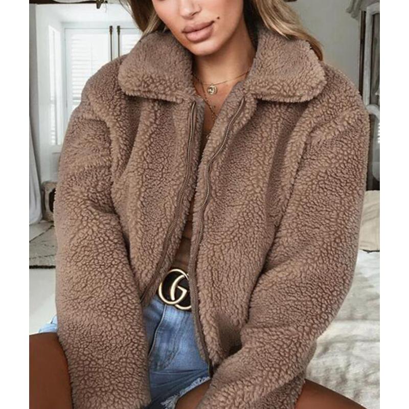 

Трендовые и модные осенне-зимние пальто, приталенные пальто с плюшевым лацканом, женские топы-свитера однотонной расцветки 2XL хаки