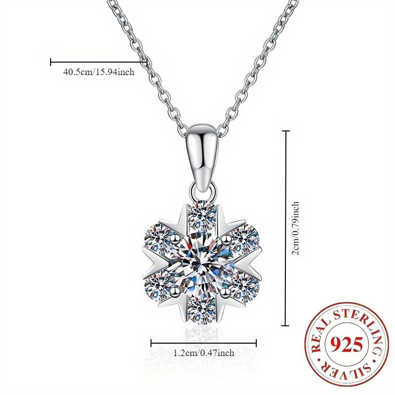 925Silver Collarbone Chain, Romantic Snowflake Necklace, Moissanite Necklace, Wedding and Birthday Gift, Fashionable, Elegant, Luxurious, Is the Best