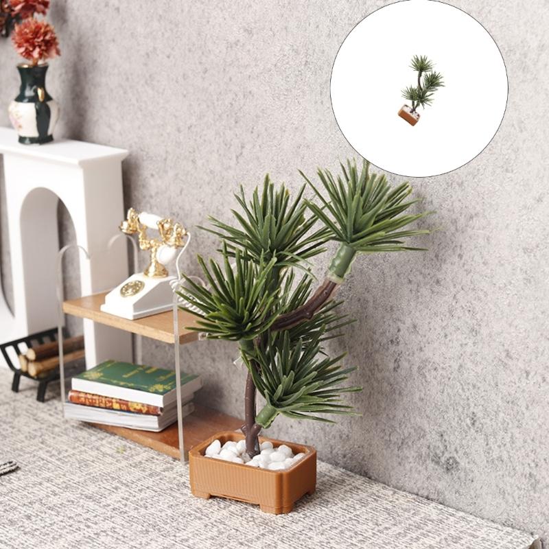 Artificial Pine Plant Miniature For Dollhouses Scene Plastic Pine Toy Accessory Retro Life Scene Photo Props