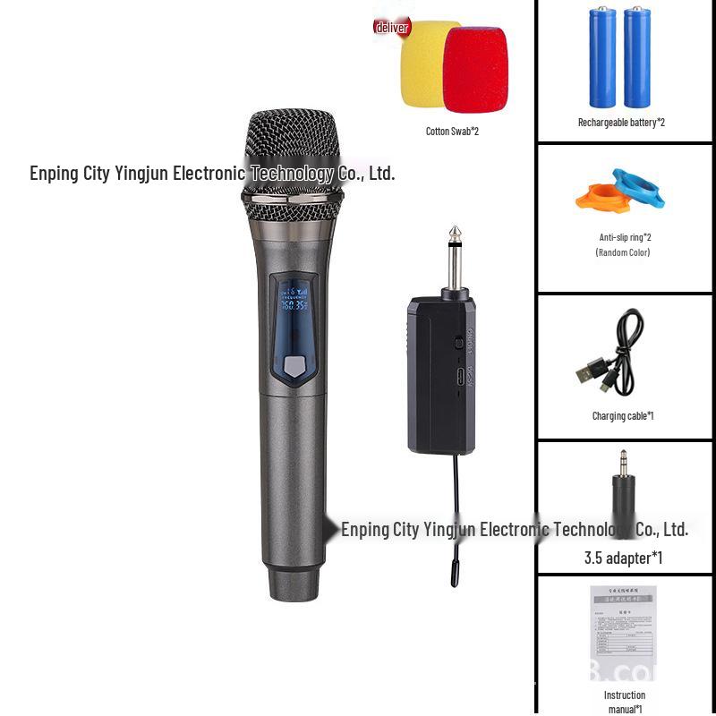 

Wireless Dual Microphone Set for Home, KTV, Outdoor, TV, and Stage Singing with Sound Card