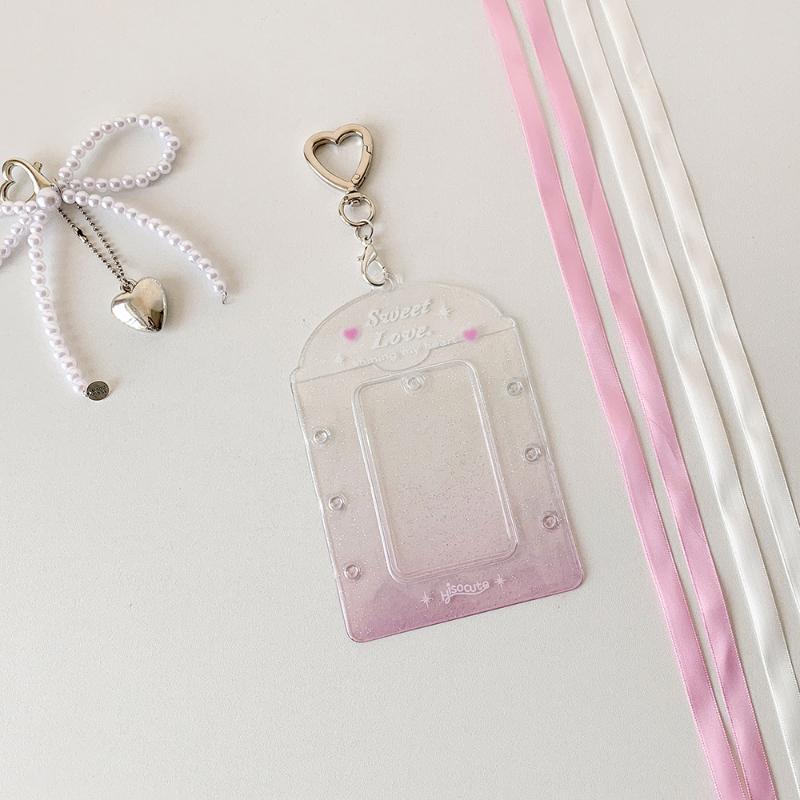 

INS Style Transparent Glitter Card Holder Star Kpop Idol Small Card Storage Display Pendant DIY Ribands Pictures Frame Wholesale