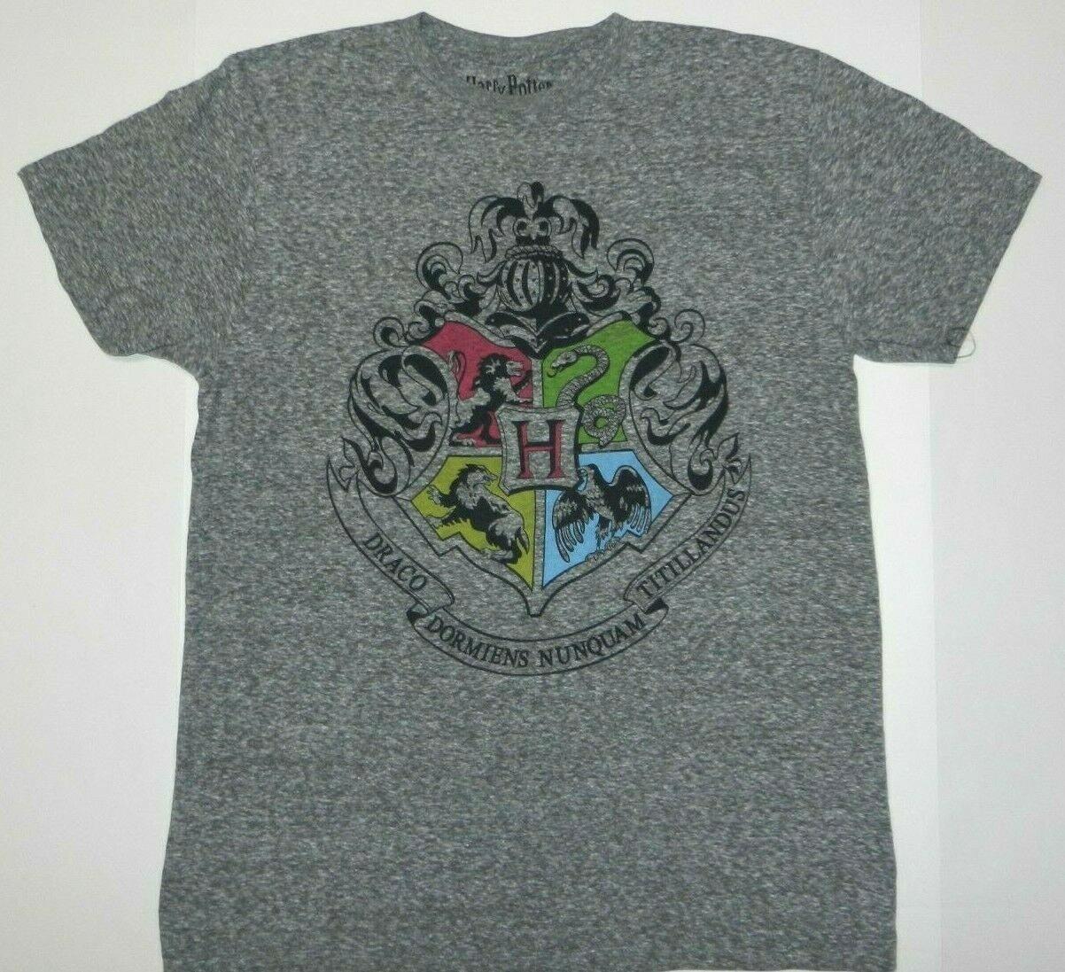 26 Harry Potter Hogwarts Crest Graphic Gray Tee Shirt New Unisex T-Shirt XXXL