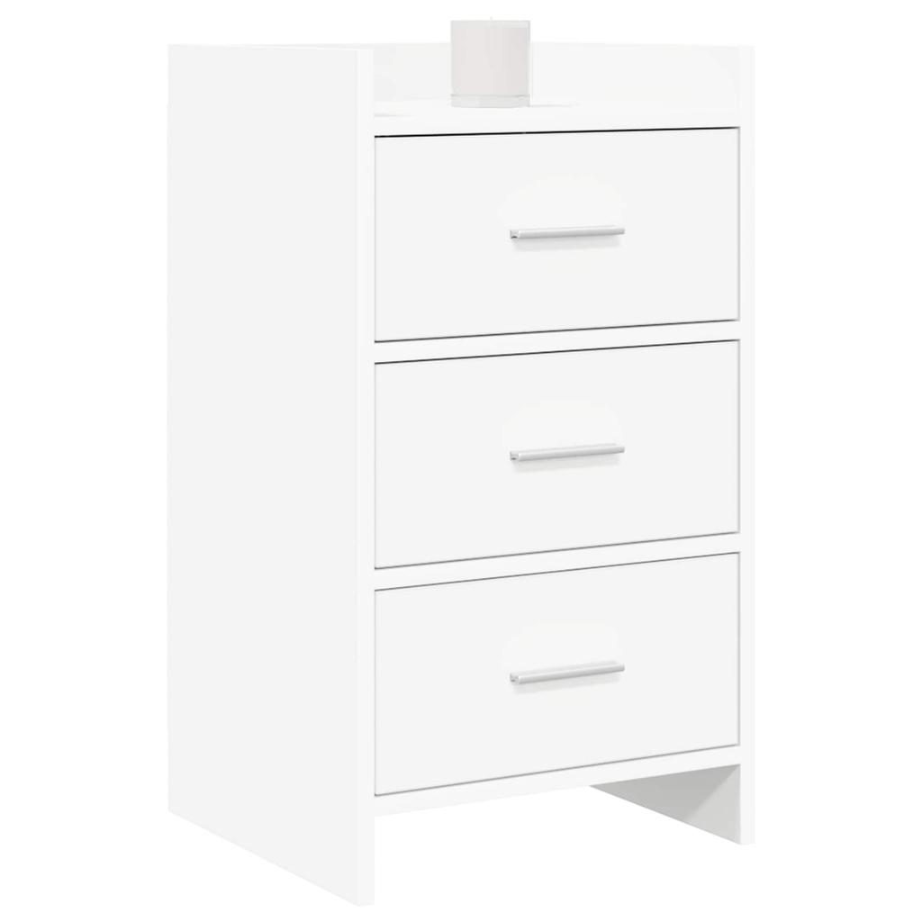 White Nightstand 40 x 36 x 70 cm Particleboard