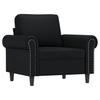 Vidaxl Armchair with Footrest, Black, 60 Cm, Faux Leather
