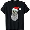 Vintage Skull & Santa Hat Retro Metal Christmas Graphic T-Shirt