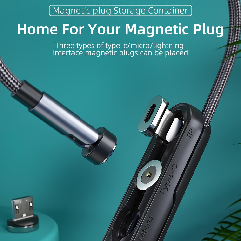 

3-in-1 Storage Base for Micro/Type-C/iP Magnetic Plug Adapter Cable Organizer A