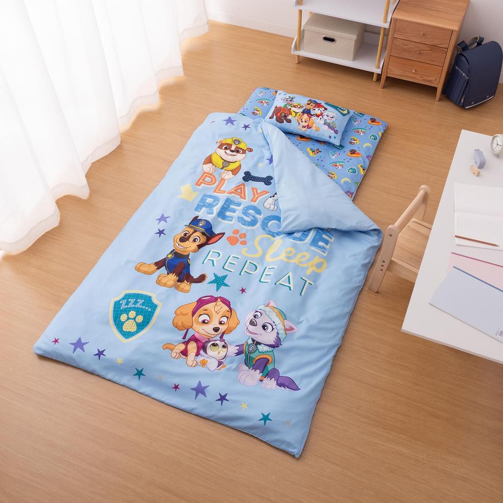 MORIPiLO Paw Patrol Duvet Single Patrol Friends Soft Peach Junior Cute Character by Morishita Pillows Cover, (Paw Skin), Size, Children's, Blue,