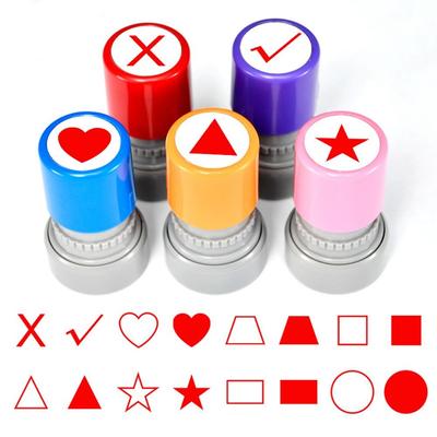 Mini Tampon Encreur Enseignant Étoile à Cinq Branches Cœur Carré Rectangulaire Motif Triangle Drapeau Rouge Pouce Scrapbooking Tampon