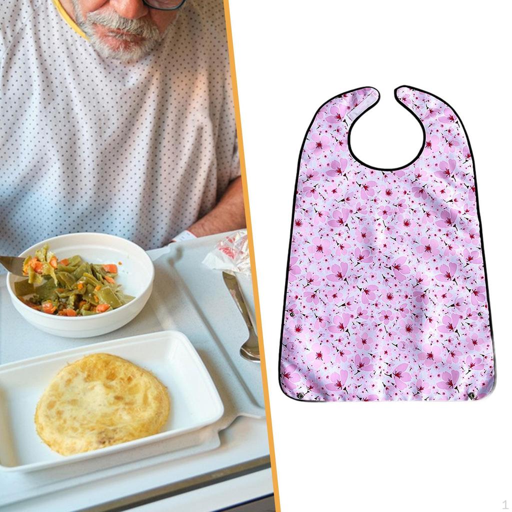 Adult Bib for Eating Clothing Protector Beautiful Protection Reusable Elderly Waterproof