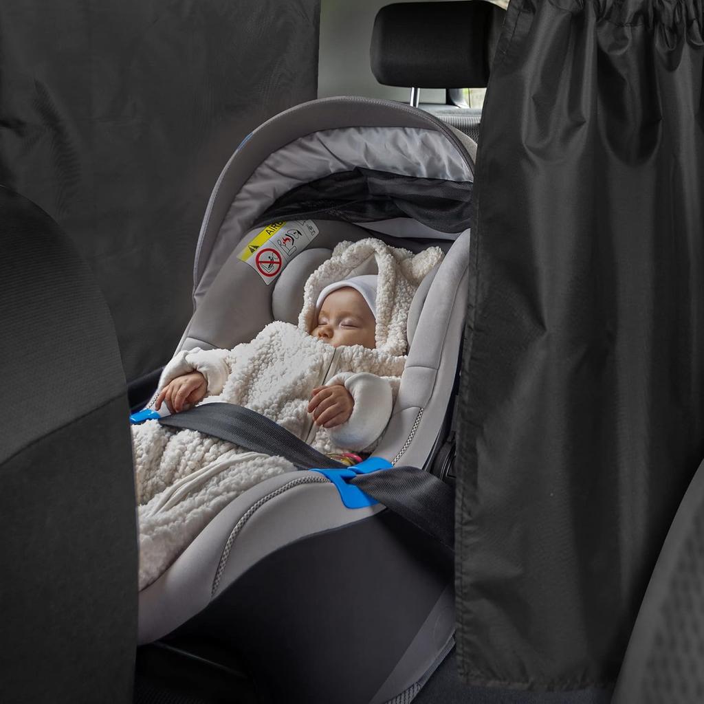 99% Light Blocking Car Curta, 1 Rear Seat Divider Curtain & 2 Rear Side Window Curta, Car Curta For Windows, Wide Sedan SUV Sunshade Covers Car
