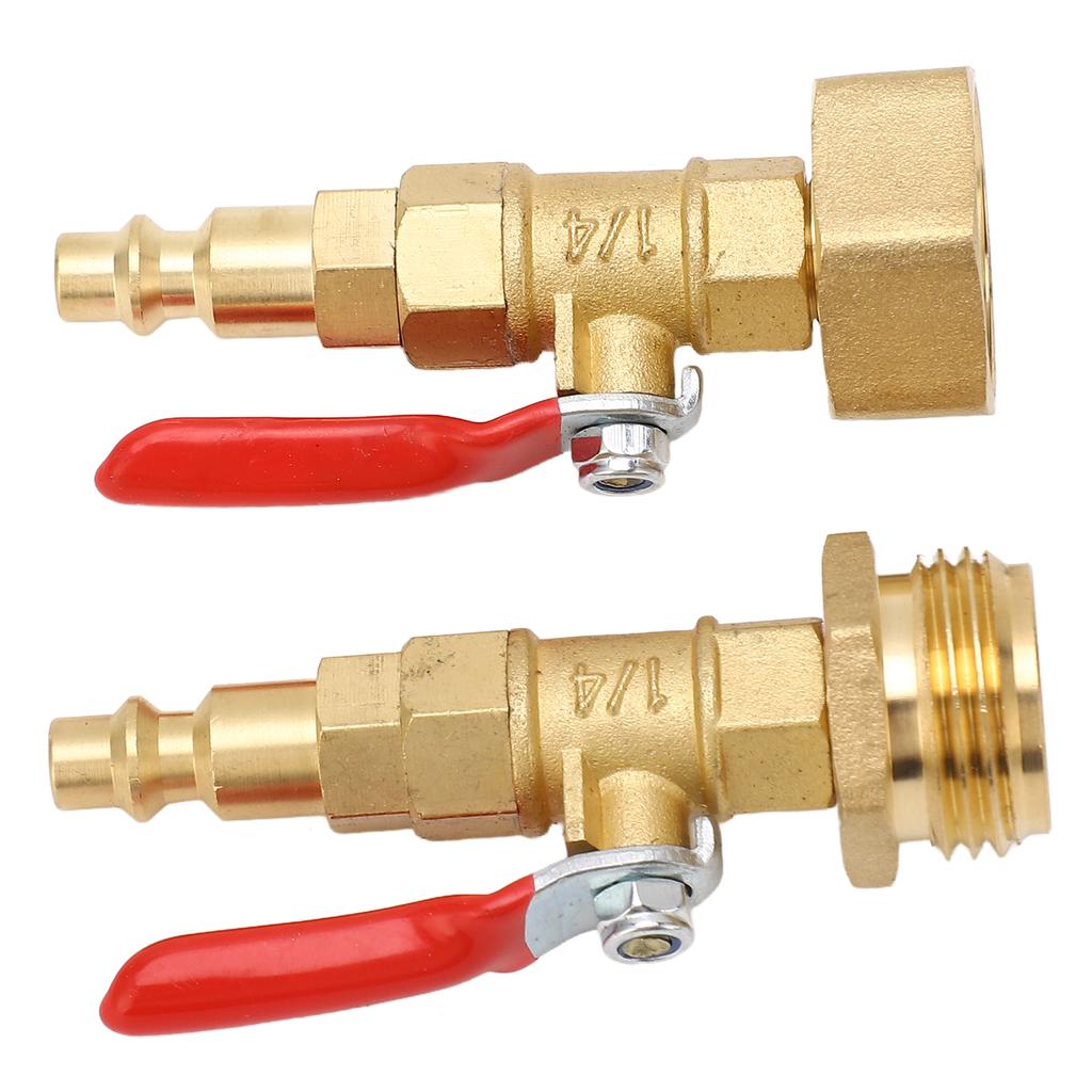 2PCS RV Blowout Adapter Internal External Thread Winterizing Fitting with Ball Valve for Boat Camper Travel Trailer