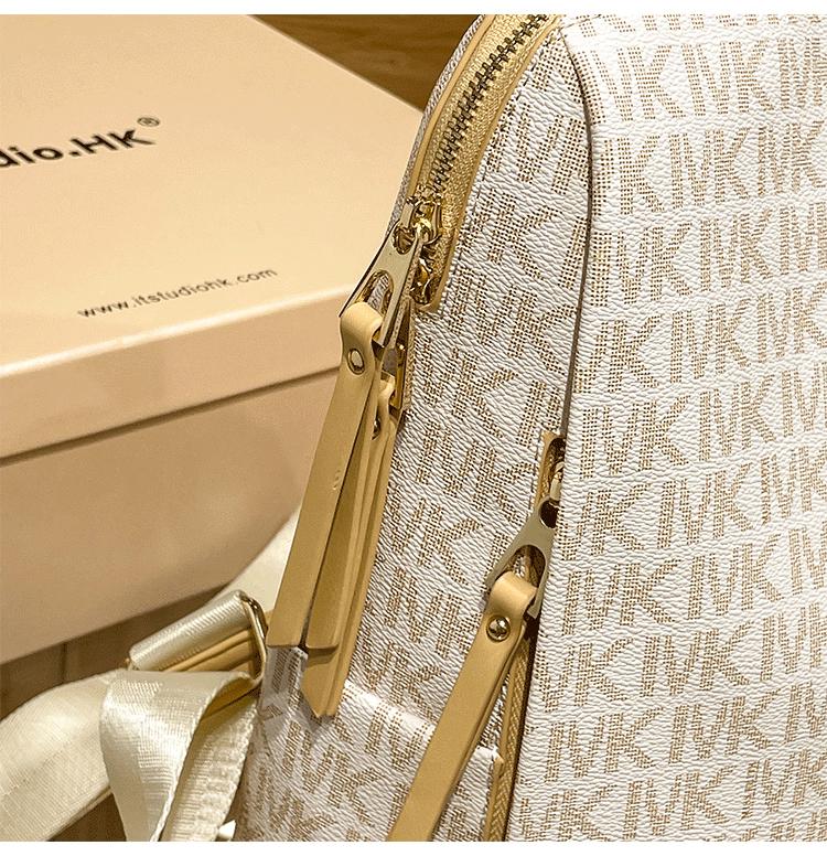 Hong Kong Genuine Leather Women's Backpack 2025 - New Summer Fashion, Large Capacity for Travel & School