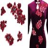5 Stück/Set Rote Blume Bestickte Nähflicken Für Kleidung Kleid DIY Dekoration Reparatur Applikation
