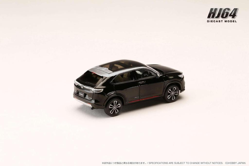 HJ64 Scale Honda VEZEL HEV PLaY Crystal Black Pearl Finished Model HJ642071BK 1/64 E
