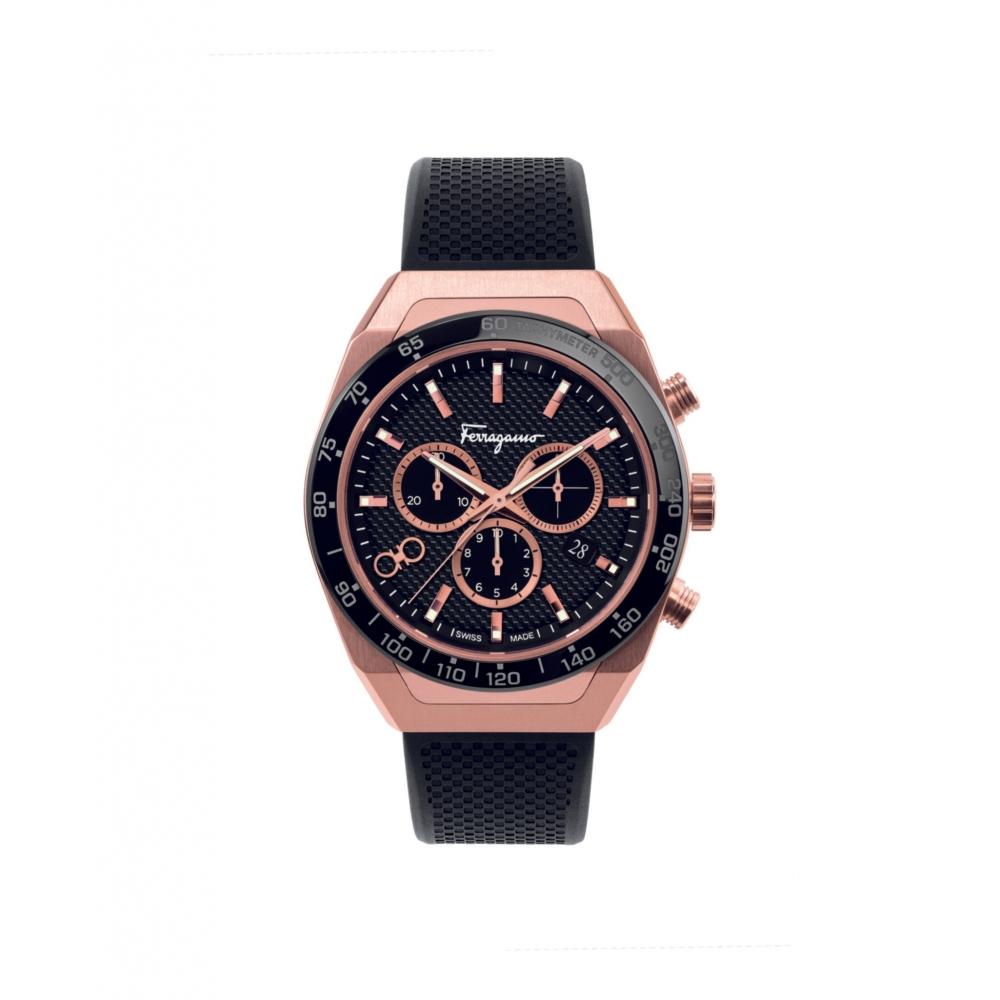 

Salvatore Ferragamo Ferragamo Slx Chronograph Watch Black Rose Gold Black