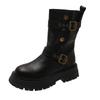 Women's Retro British-Style Martin Boots - 2025 Autumn/Winter Mid-Calf Thick-Soled Motorcycle Boots