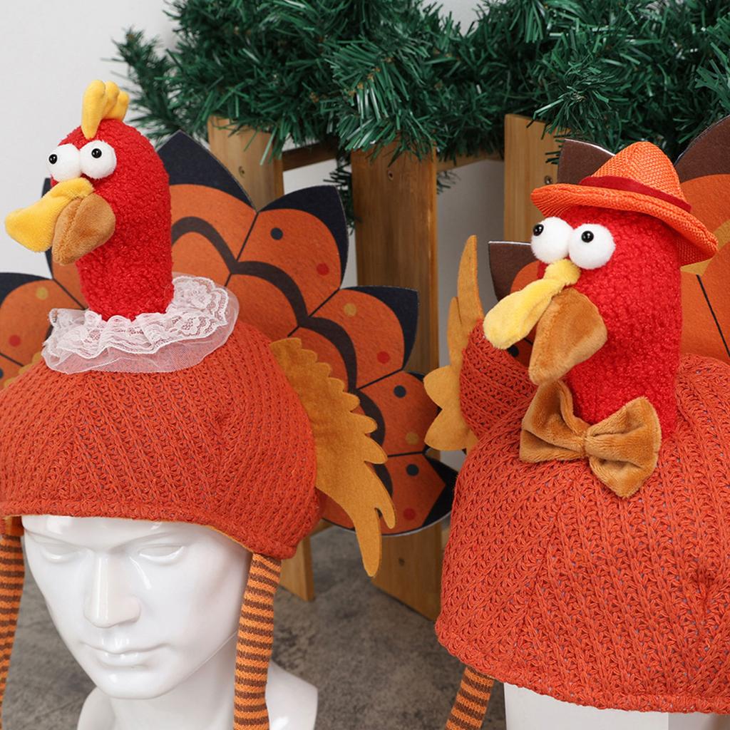 Playful Thanksgiving Turkey Hat Cap Durability Polyester Construction Long Last Color Safe For Children Party Decors