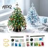 Albero Decorativo da Tavolo Display 2 Pezzi Kit di Perline Fai-da-te di Natale con Luce LED Artigianato Mini Fatto a Mano Arte Artigianale di Perline di Cristallo Sintetico Scintillante per la Scrivania delle Feste