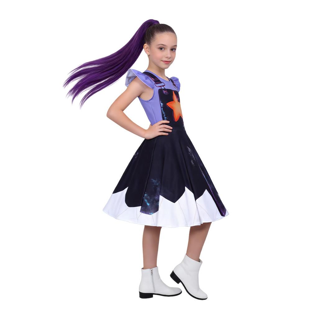Poppy's Playtime Lily Flying Sleeves Cos Skirt Girls Party Dress Performance Dress