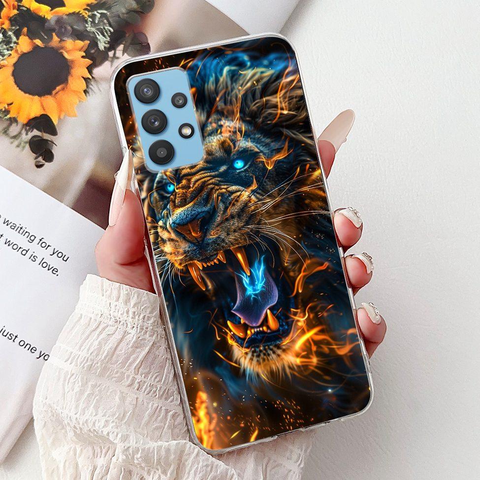 For Samsung A32 5G Case SM-A326B Clear Cute Cat Fashion Funny Painted Back Cover For Samsung Galaxy M32 5G Phone Case SM- M326B