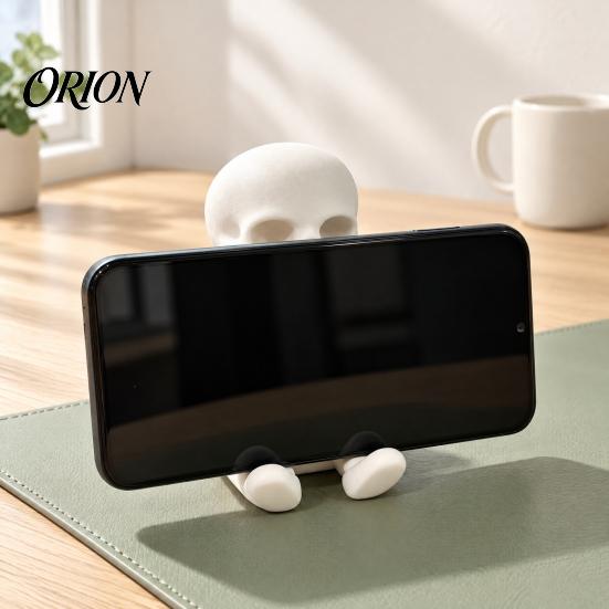 Hands Free Movie Viewing Stand 3D Printed Skeleton Phone Stand, Rack, Gothic Stable Smartphone Cradle Skull Cell Holder for Desk Desktop Figure