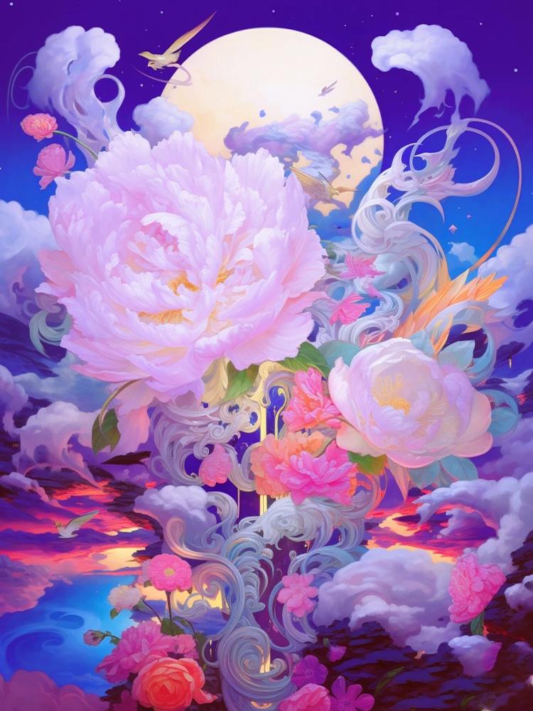 

Алмазная цветная вышивка крестом Мечта Цветок дракона 5D DIY Алмазная вышивка Вода Алмазная мультяшная комната Украшение Full Round 20x30CM