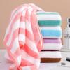 Thickened Coral Fleece Bath Towel: Non-Shedding, Quick-Dry, Water-Absorbent with Color Stripes