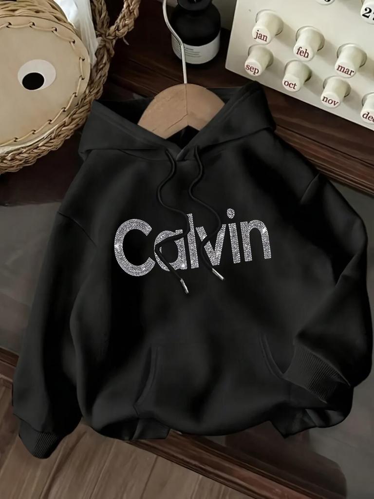 2025 EU Size Unisex Hooded Sweatshirt with CaIvin Print – New Style