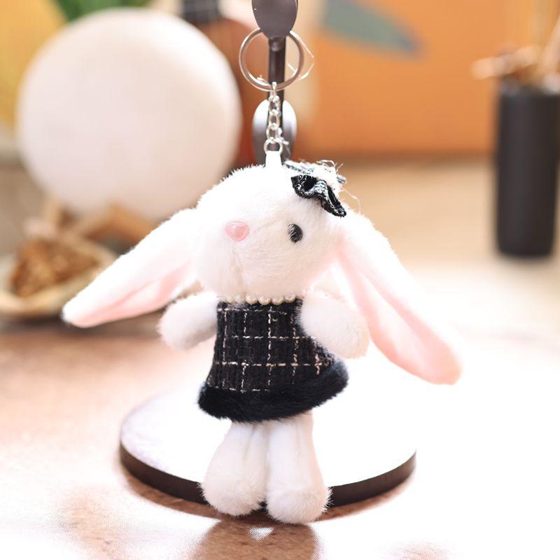 Sweet Cute Bunny Plush Toy Cartoon Stuffed Doll Keychain Bag Pendant Backpack Hanging Decoration Lovely Gifts