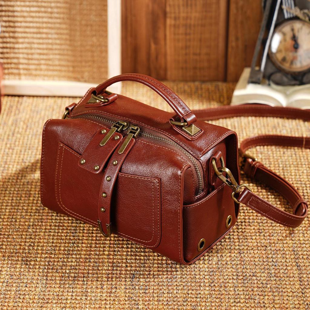 Damenhandtasche Luxus Echtes Leder Bost Handtaschen Vintage Stil Damen Umhängetasche Hohe Qualität Rindsleder Crossbody Taschen 9239