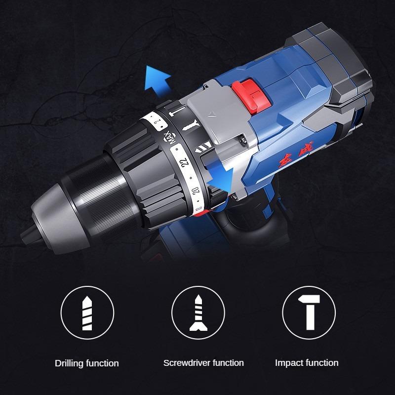 Furadeira de Mão Sem Escovas Dongcheng 20V Furadeira de Impacto DCJZ03-13E Grau Industrial Alto Torque Furadeira de Impacto, Parafusadeira
