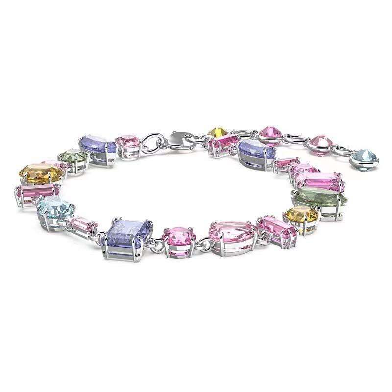 Crystal Candy Color Geometric Bracelet Women Gold Plated Zircon Beaded Sweet Style 2025 Candy Bracelet