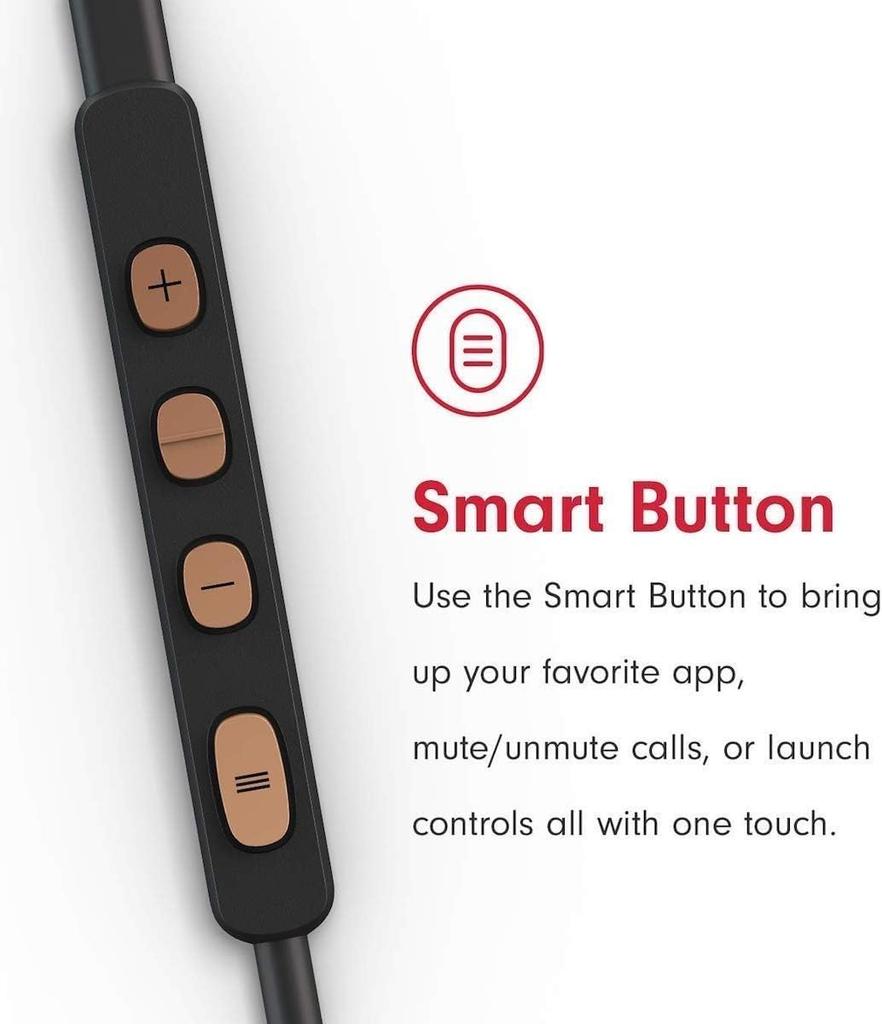 Pioneer Rayz Plus Smart Noise-Canceling Headphones, In-Ear - iPhone Compatible - Lightning - Listen & Charge (Bronze)