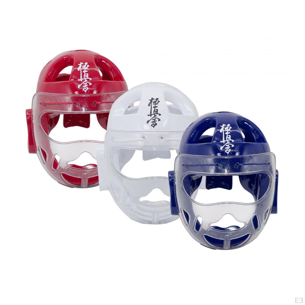 Karate Kopfbedeckungen Boxen Helm Atmungsaktive Sport Volle Abdeckung Kopf Schutz Gesicht Abdeckung für