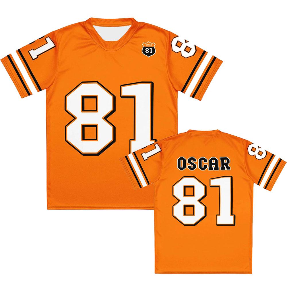 Oscar Numero 81 PIASTRI Magliette a Canotta Unisex Streetwear Larghe Casual Hip Hop T-shirt Manica Corta Abbigliamento Camicie