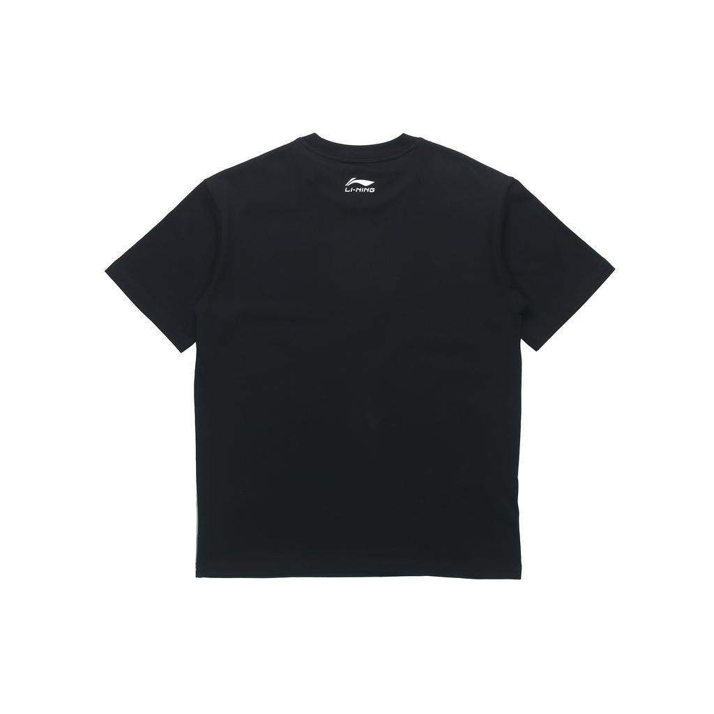 Li Ning Printed Knit Short Sleeve T-Shirt Men Tops Black AHSP591-1
