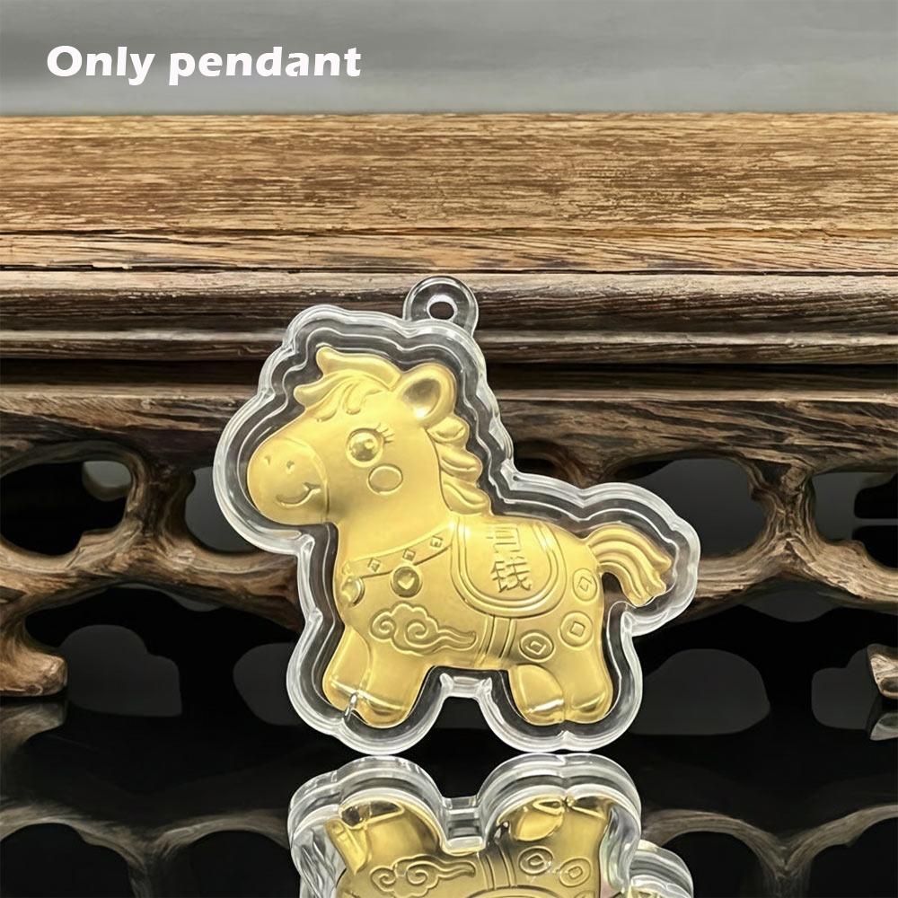 Imitation Gold Foil Zodiac Horse Pendant Lucky Horse Phone Chain Bag Pendant  Personal Accessory