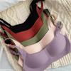French Square Neck Jelly Strips Bra Soft Support No Steel Ring No Trace Thin Gather Underwear Women'S Comfortable Bra