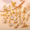 Fashion Versatile Diy Marine Life Dolphin Shark Pendant, Stainless Steel Gold-Plated Zircon Accessories