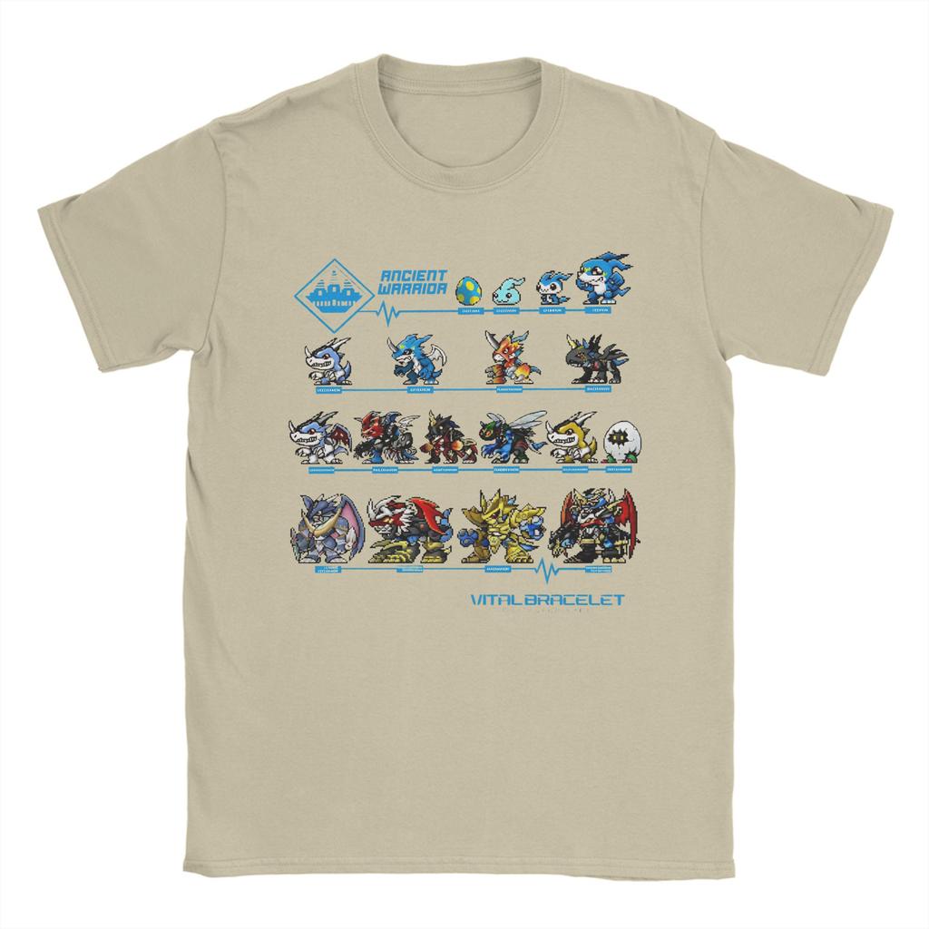 Digimon Vital Bracelet Alter Krieger T-Shirt Herren Damen Freizeit Reines Baumwoll-T-Shirt Rundhals Kurzarm T-Shirt Geschenk Kleidung
