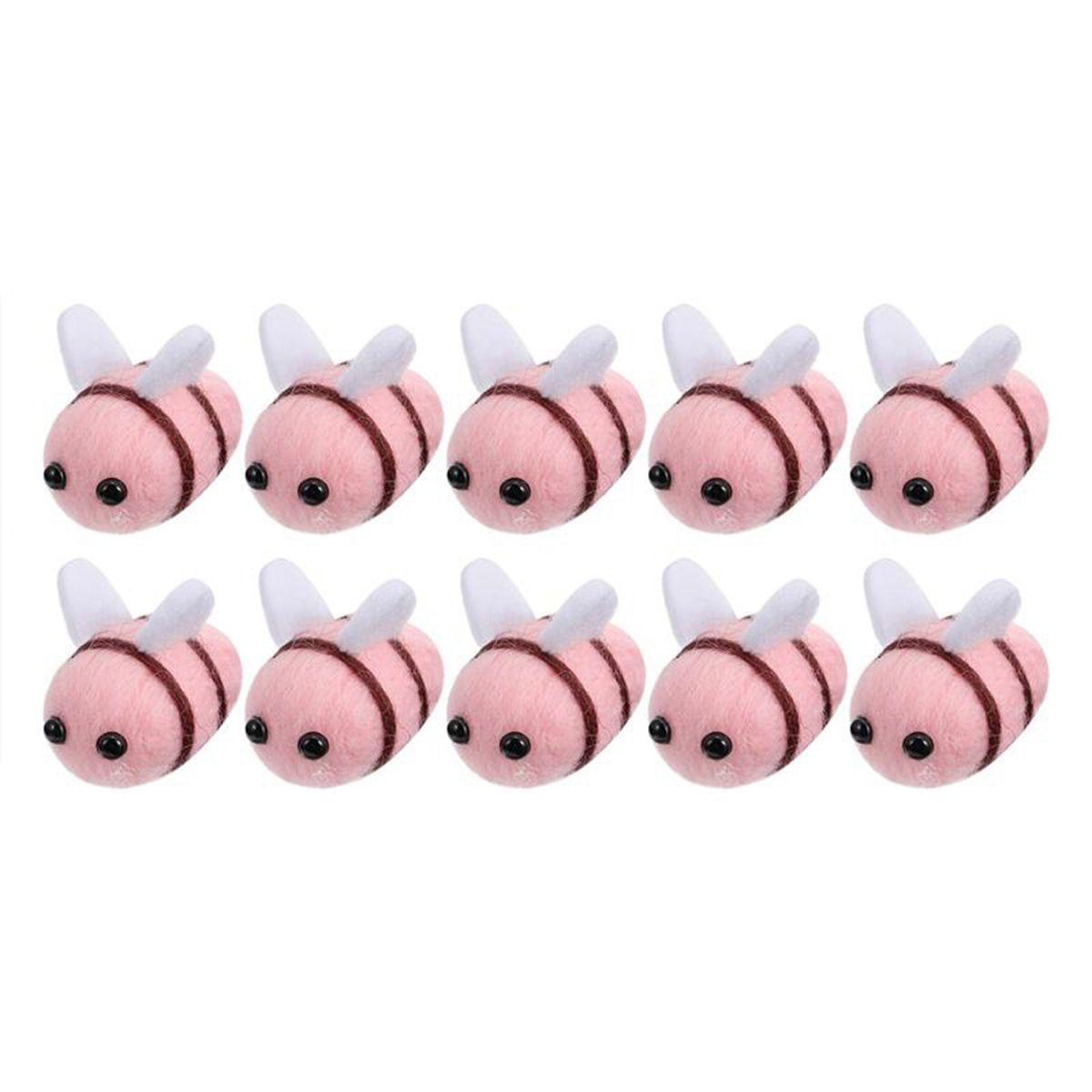 

DIY Party Costume Accessories Nursery Cute Wool Felt Ornament Toys Craft Plush Balls Bumble Bees розовый