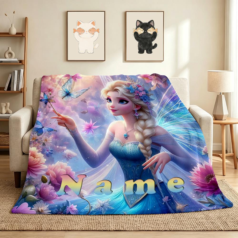 Custom Name Frozen Friendship Flannel Blanket Throw Blanket Soft Warm Sofa Bed home Decor Unique Gift