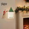 Waterproof Christmas Decorations Light Switch Sticker, Santa Claus Climbing Ladder Cover Funny Removable PVC Glass Stickers Peel & Stick Wall
