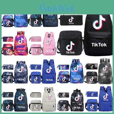 Tok Tik 3pcsset Blue Galaxy Backpack Schoolbag Shoulderbag Pencilbag Kids Women