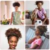 A95D-Scrunchies Adjustable Slip Black Satin Hair Ties For Thick Curly Natural Hair & Long Afro Ponytail Styles