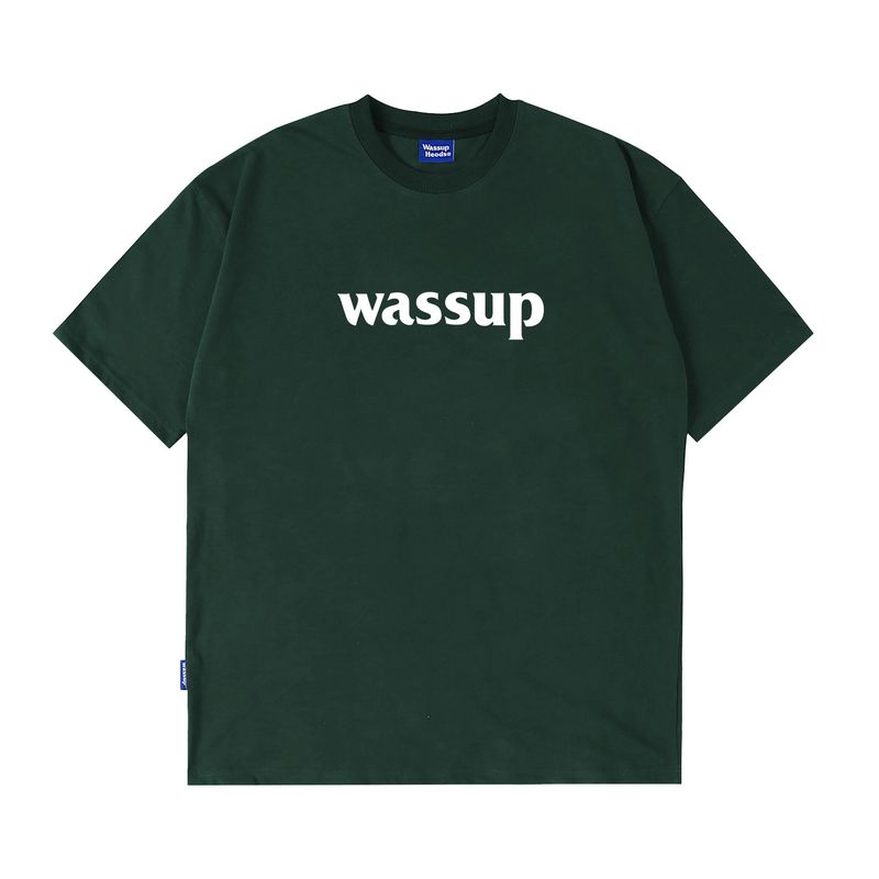 Wassup Heods Letter Logo Trendy Brand Short-Sleeved T-Shirt for Men and Women, Summer Loose and Versatile Tee, Couple's T-Shirt