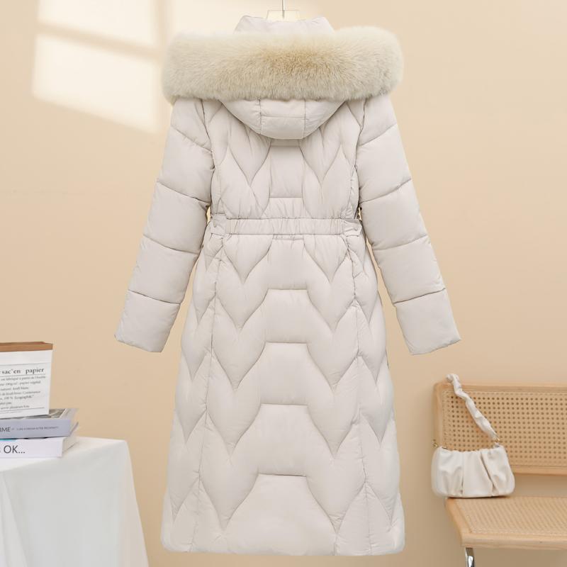 Fashion Winter Woman Coats Hooded Faux Fur Collar Thick Warm Plus Size Long Parkas Loose Women's Jackets