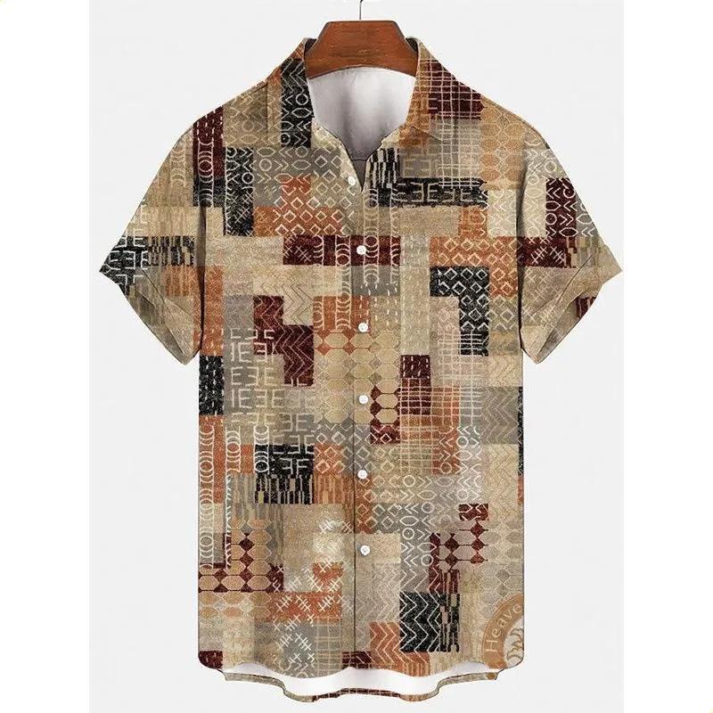 New fashion trendy men's casual loose short-sleeved shirt