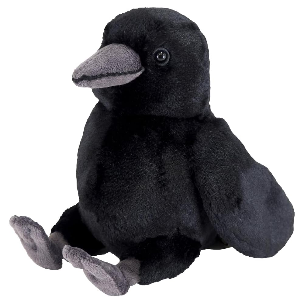 Sunlemon Fluffies Crow Plush Toy 12x20x15cm Soft Animal Stuffed Bird P-9562