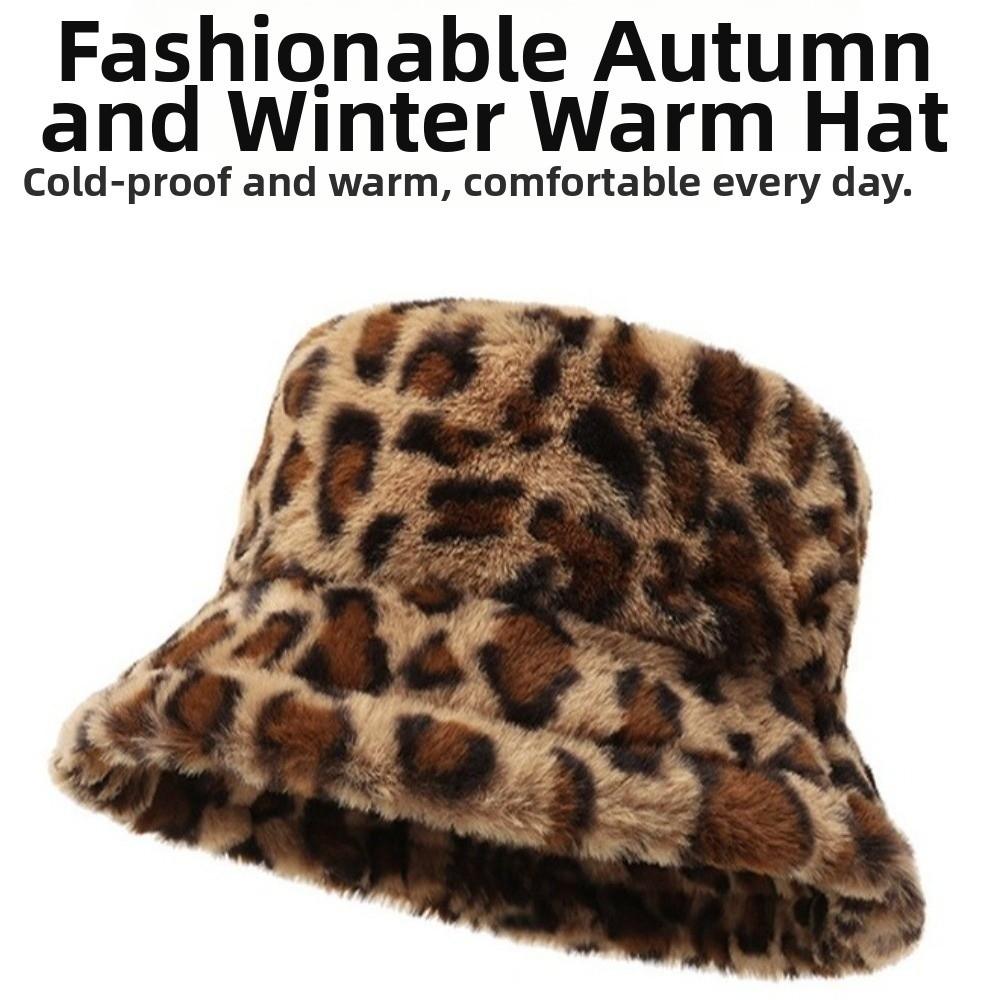 Thicken Women Plush Bucket Hat Korean Style Fluffy Fisherman Caps Winter Warm Hat  Outdoor